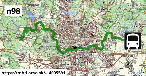 N98: Mariánské údolí ⇒ Bartolomějská