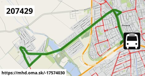 Bus 207429: Trnava = >  Biely Kostol = >  Trnava