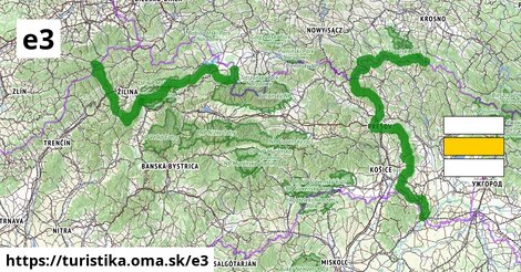 Medzinárodná diaľková turistická trasa E3, Slovensko
